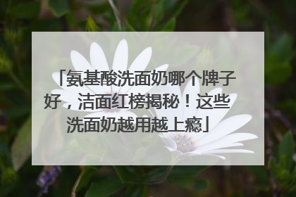 氨基酸洗面奶哪个牌子好，洁面红榜揭秘！这些洗面奶越用越上瘾